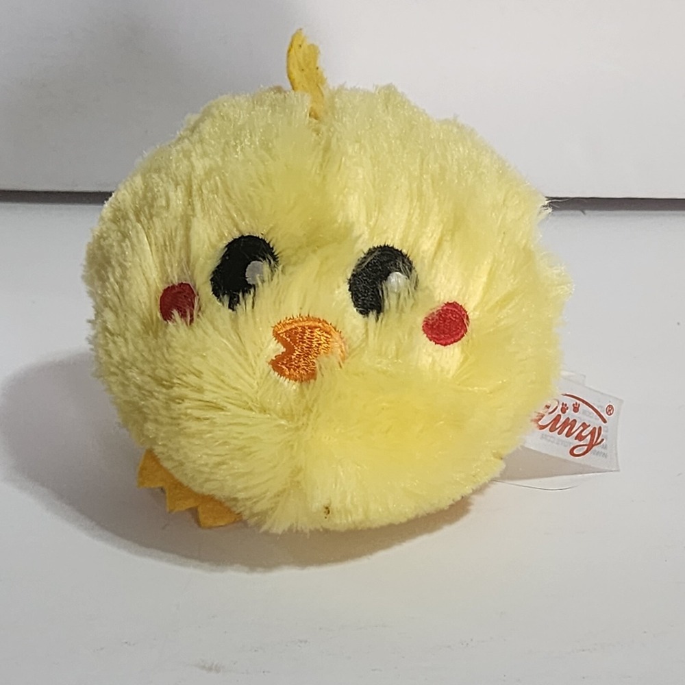 Linzy Toys Yellow Chick Duck Squishable Ball Round Plush Sewn Eyes 4"x4"